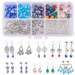 SUNNYCLUE DIY Earring Making, Mixed Color, 17x9x6mm, Hole: 1mm,Pin: 0.4mm, 6x4.5x3.5mm, Hole: 1mm, 19mm, Hole: 1.5mm, Pin: 0.7mm, 28x15.5x1mm, Hole: 1.5mm, 29x34x2mm, hole: 2mm, 24x18x3mm, Hole: 1.5mm, 38x9x1.5mm, Hole:  2mm, 26x20x1mm