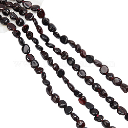 NBEADS 2 Strands About 76 Pcs Natural Garnet Gemstone Beads, Oval Shape Loose Beads Irregular Crystal Energy Stone Charms Beads for Craft Earring Bracelet Jewelry Making, 15.3