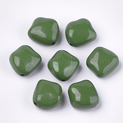 Acryl-Perlen, Nuggets, grün, 23.5x23x12.5 mm, Bohrung: 2.5 mm, ca. 125 Stk. / 500 g
