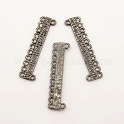 Alloy Chandelier Component Links, Rectangle, Gunmetal, 10x40x2mm, Hole: 1.5mm