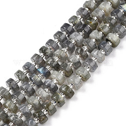 Chapelets de perles en labradorite naturelle , avec des perles de rocaille, perles heishi, Plat rond / disque, 6~6.5x3mm, Trou: 1mm, Environ 35~42 pcs/chapelet, 7.09 pouce ~ 7.68 pouces (18~19.5 cm)