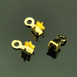Embouts de chaîne en laiton, connecteur de chaîne de coupe en strass, or, 7x3mm, Trou: 1mm, diamètre intérieur: environ 2.8 mm