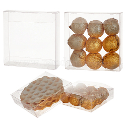Geschenkbox aus Kunststoff, Rechteck, Transparent, 8x8x2 cm