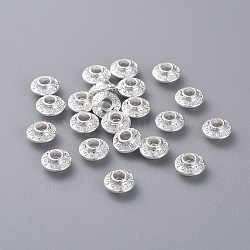 Séparateurs perles en alliage de style tibétain, Toupie, couleur argentée, sans plomb et sans cadmium, 6.5x3.5mm, Trou: 2mm