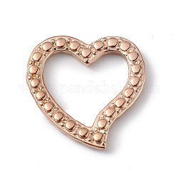 Revestimiento iónico (ip) 304 anillos de unión de acero inoxidable, desigual, corazón asimétrico, oro rosa, 22x22x2.5mm, diámetro interior: 12x15.5 mm
