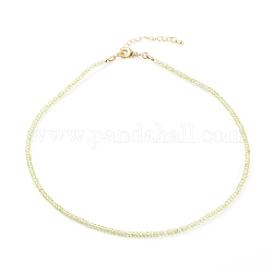 Unterlegscheibe natürliche Peridot Perlenketten, mit Messing Karabinerverschlüsse, golden, 16.14 Zoll (41 cm), 3 mm