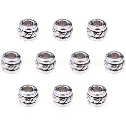 Alloy Tibetan Style Grooved Spacer Beads, Antique Silver, 4x5mm, Hole: 2.2mm, 300pcs/box