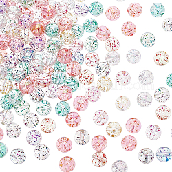 Hobbiesay 200 Stück 8 Farben Acryl-Kristall-Abstandsperlen, zufällige Farbe, runde Kugel-Charms, transparente Pailletten, Schmuckherstellung, Zubehör, Projekte für DIY-Bastelarbeiten, Ohrringe, Halsketten