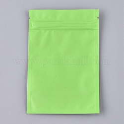 Sacs à fermeture éclair en plastique de couleur unie, pochette en papier d'aluminium refermable, sacs de stockage de nourriture, jaune vert, 15x10 cm, épaisseur unilatérale : 3.9 mil (0.1 mm)