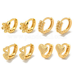Light Gold Brass Hoop Earrings for Women, Mixed Shapes, 9~13x5~7mm