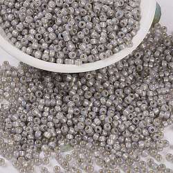 Cuentas de rocailles redondas miyuki, Abalorios de la semilla japonés, (rr2356) plateado opalino gris claro claro, 8/0, 3mm, agujero: 1 mm, aproximamente 2111~2277 unidades / 50 g