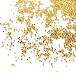 Stainless Steel Micro Beads, Tiny Caviar Nail Beads, Nail Art Decoration Accessories, Round, Golden, 0.6mm