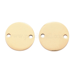 Conectores de enlaces de acero inoxidable 201, pulido manual, plano y redondo, dorado, 12x1mm, agujero: 1 mm