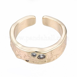 Открытое кольцо-манжета из прозрачного кубического циркония, украшения из латуни для женщин, без никеля , реальный 18k позолоченный, размер США 5 1/2 (16.1 мм)