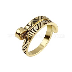 Манжетное кольцо из сплава, петля спицами петля крючком, держатель нитенаправителя для женщин, античная бронза, Внутренний диаметр: 1.9 cm