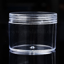 Column Polystyrene Bead Storage Container, for Jewelry Beads Small Accessories, Clear, 5x3.7cm, Inner Diameter: 4.3cm
