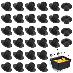Olycraft 150 pièces bouchon à vis en caoutchouc, noir, 13x9mm, Trou: 4mm