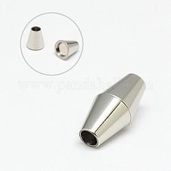 304 Magnetverschluss aus Edelstahl mit Klebeenden, Doppelkegel, Edelstahl Farbe, 15x7 mm, Bohrung: 3 mm