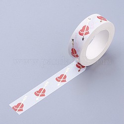 DIY Scrapbook dekorative Papierbänder, Klebebänder, Herz, weiß, 15 mm