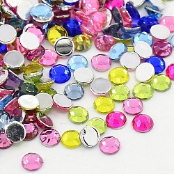 Imitation Taiwan Acrylic Rhinestone Cabochons, Faceted, Half Round, Mixed Color, 7x2.5mm, about 2000pcs/bag