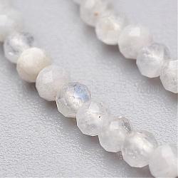 Brins de perles de pierre de lune arc-en-ciel naturel, facette, ronde, 2mm, Trou: 0.5mm, Environ 145 pcs/chapelet, 13 pouce (33 cm)