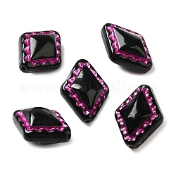 Perles acryliques opaques, losange, noir, 18x14x8.5mm, Trou: 1.6mm, environ: 530 pcs / 500 g