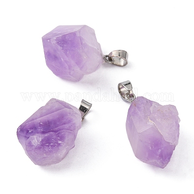 3 Stück natürliche Amethyst-Anhänger&nbsp;G-FS0001-01-1