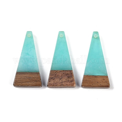 Pendentifs en résine & en bois&nbsp;WOOD-F015-03C-1