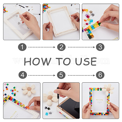 4 Cornici In Legno Fai Da Te Per Bambini – 14x19 Cm Con Adesivi E Glitter – Kit Creativo