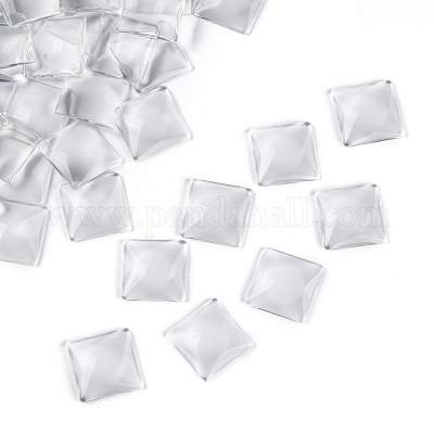 Transparentem Glas Quadrat Cabochon&nbsp;GGLA-A001-30mm-1