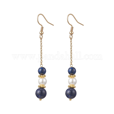 Shell perla orecchini pendenti&nbsp;EJEW-JE06497-03-1