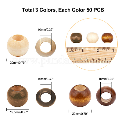 Wholesale PandaHall Elite 150 Pcs 3 Colors Wooden Beads