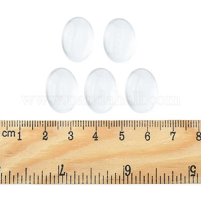 Transparent oval Glas Cabochons&nbsp;GGLA-R022-18x13-1