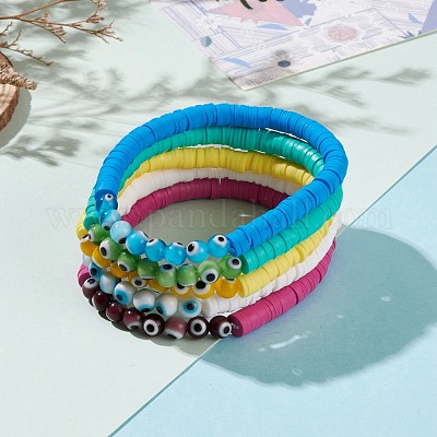 Wholesale Polymer Clay Heishi Beads Stretch Bracelets Sets 