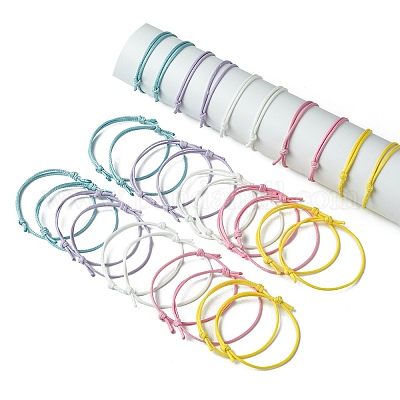 UNICRAFTALE 80 Pezzo di Cordoncino in Poliestere Cerato Nero per Braccialetti Regolabile Diametro Interno 40~70mm per Donne e Uomini Forniture per
