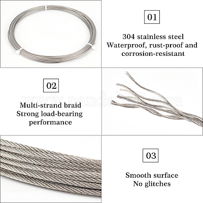 Wholesale BENECREAT 4Roll 304 Stainless Steel Wire 