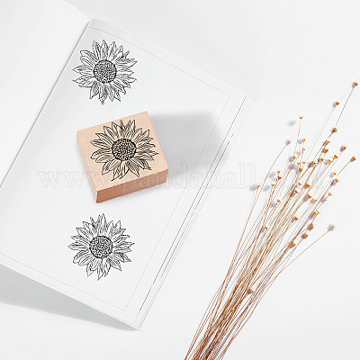 8 Pieces Vintage Wooden Rubber Stamps, Plant & Flower Decorative Mounted  Rubber Stamp Set for DIY Craft, Letters Diary and Craft Scrapbooking
