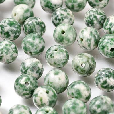 NITOPUPU 100 Perline Di Diaspro Naturale Liscio 8mm - Pietre Preziose Sfuse Per Creazione Gioielli Fai Da Te - Con Cordino Elastico Incluso