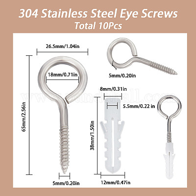 304 Stainless Steel Eyelet Screws  304 Stainless Steel Screw Eyes