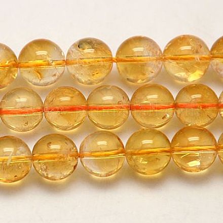 Grade A Natural Citrine Beads Strands G-G448-8mm-15-1
