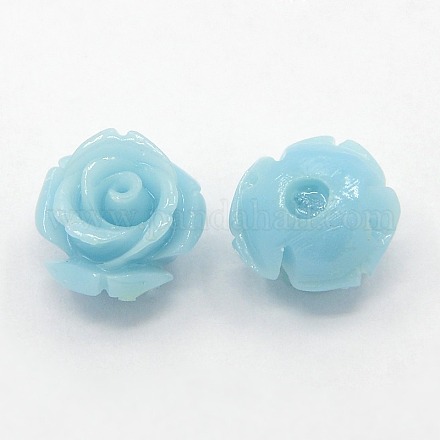 Synthetic Coral 3D Flower Rose Beads CORA-A006-10mm-000-1