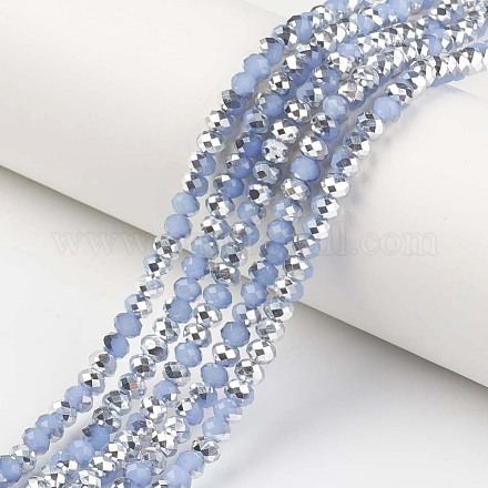 Chapelets de perles en verre électroplaqué EGLA-A034-J8mm-M07-1