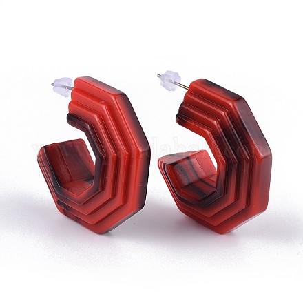 Acrylic Stud Earrings EJEW-JE03478-01-1