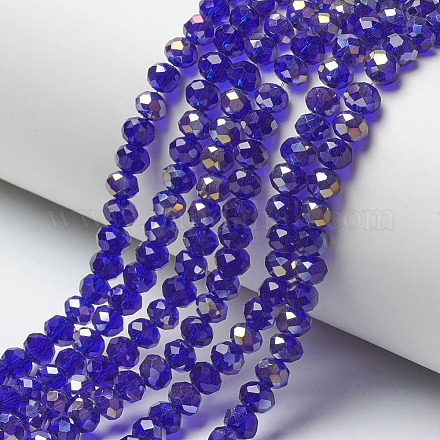 Chapelets de perles en verre transparent électrolytique EGLA-A034-T4mm-H05-1