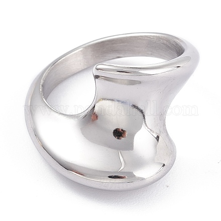 ユニセックス304ステンレススチールフィンガー指輪  ステンレス鋼色  サイズ7  3.5~16.5mm  内径：17.3mm X-RJEW-K233-09B-P-1