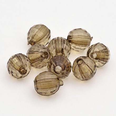 Faceted Round Transparent Acrylic Beads TACR-P053-8mm-25U-1