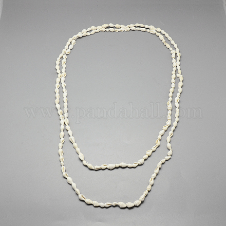 Muschel Perlen mehrsträngige Halsketten NJEW-T003-147-1