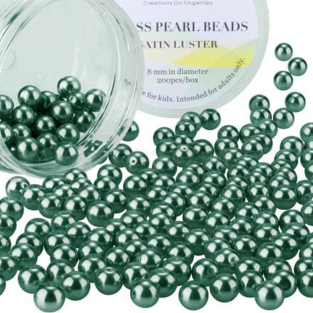 Pearlized Glasperlen runde Perlen HY-PH0001-8mm-118-1
