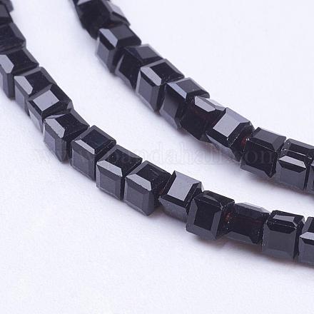 Cube Shaped Crystal Glass Beads Strands GLAA-F012-A02-1