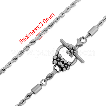 316 Stainless Steel Rope Chain Necklaces NJEW-M176-10-A-1
